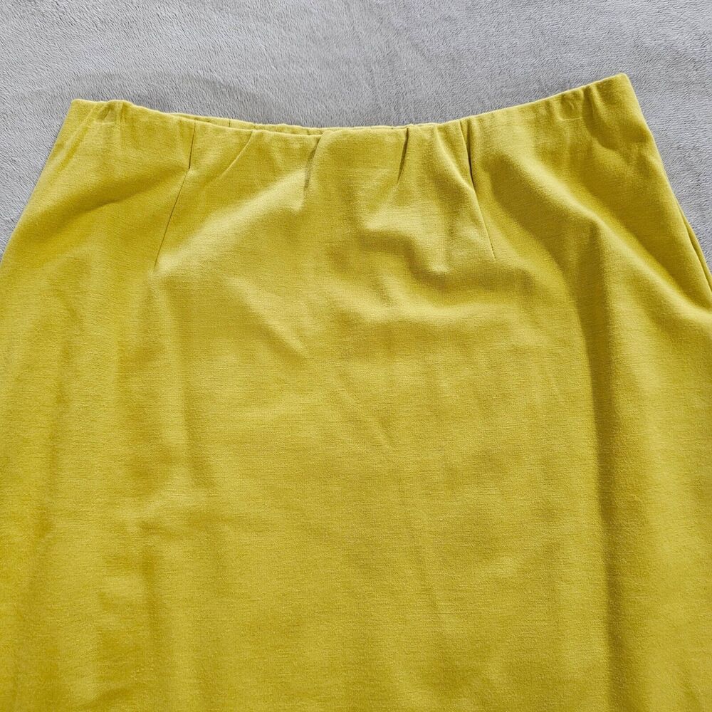 J Jill Skirt Womens Small Petite Yellow Straight Pencil Mini Short Elastic Waist - Picture 2 of 8